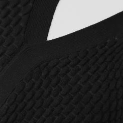 Woman Tops Bubble Knit Polo Crop Top - Black TOPS & T SHIRTS