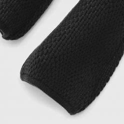 Woman Trousers Bubble Knit Trousers - Black