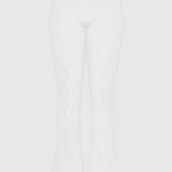 Woman Trousers Bubble Knit Trousers - White