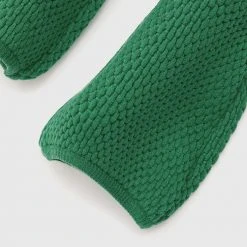 Woman Trousers Bubble Knit Trousers - Green