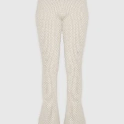 Woman Trousers Bubble Knit Trousers - Beige