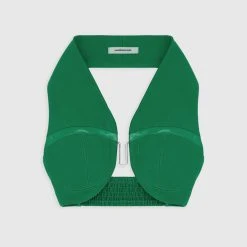 Woman Tops Halter Crop Top - Green