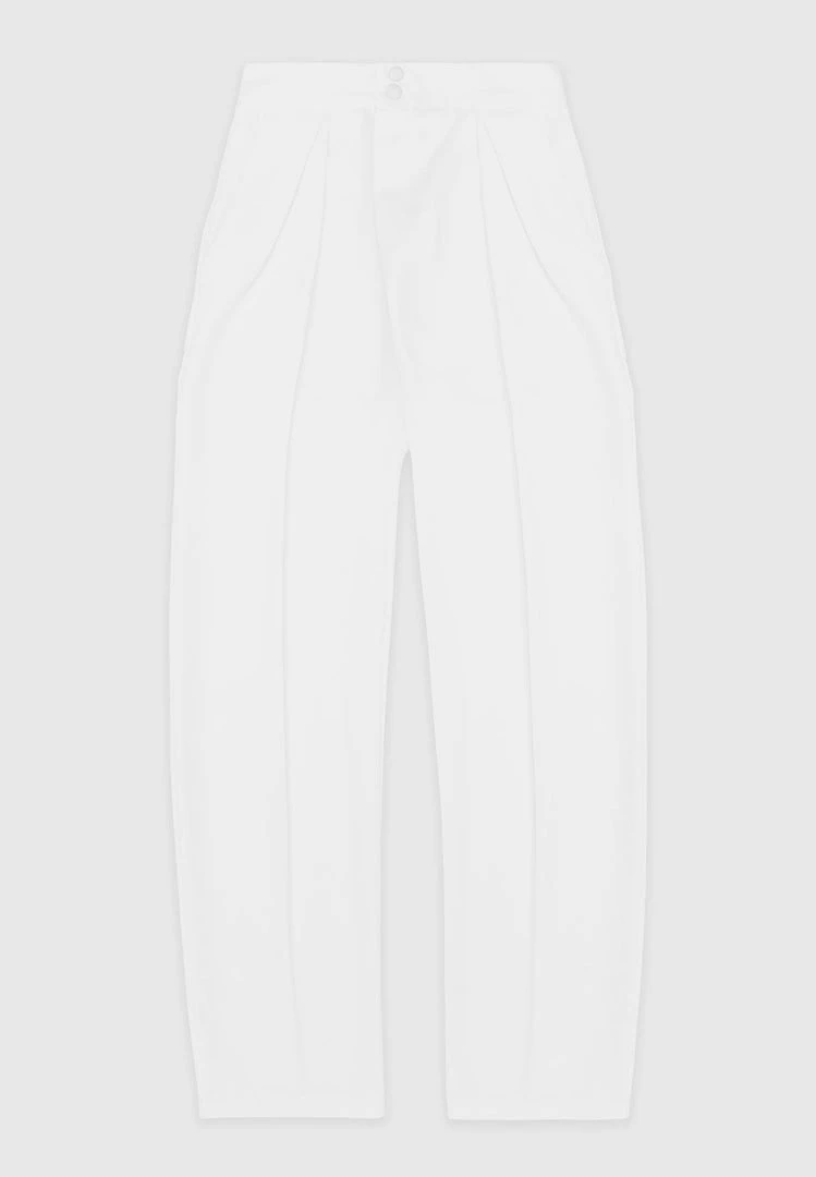 Woman Trousers Fold Over Trousers - Off White