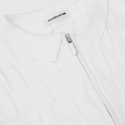 Woman Jumpsuits Chequerboard Knitted Playsuit - White JUMPSUITS & PLAYSUITS