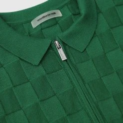 Woman Jumpsuits JUMPSUITS & PLAYSUITS Chequerboard Knitted Playsuit - Green