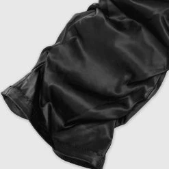 Woman Trousers Tacked Satin Flared Trousers - Black