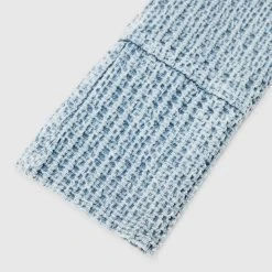 Woman Jackets Textured Denim Blazer Jacket - Blue