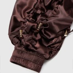 Woman Trousers CARGO PANTS & JOGGERS Satin Bungee Ruched Cargo Pants - Brown/Gold