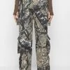 Woman Trousers Wide Leg Camo Cargo Pants - Khaki CARGO PANTS & JOGGERS
