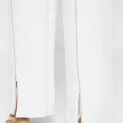 Woman Trousers Tailored Corset Detail Trousers - White/Beige