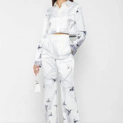Woman Trousers Limited Edition Wide Leg Trousers - White