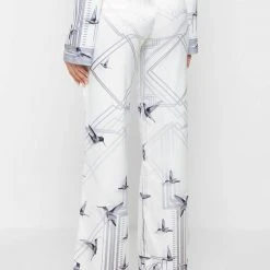 Woman Trousers Limited Edition Wide Leg Trousers - White