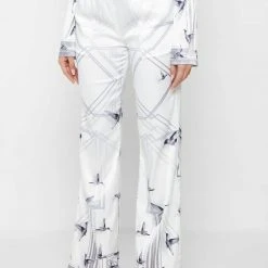 Woman Trousers Limited Edition Wide Leg Trousers - White