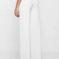 Woman Trousers Tailored Corset Detail Trousers - White/Beige