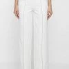Woman Trousers Tailored Corset Detail Trousers - White/Beige