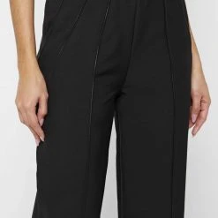 Woman Trousers Tailored Corset Detail Trousers - Black