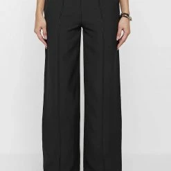 Woman Trousers Tailored Corset Detail Trousers - Black