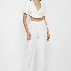 Woman Jackets Corset Blazer Jacket - White/Beige