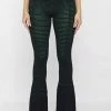 Woman Trousers Knitted Contour Trousers - Black/Green