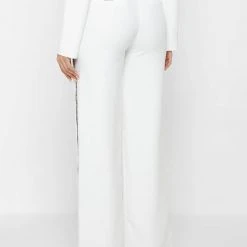 Woman Trousers Embellished Trousers - White