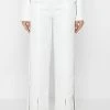 Woman Trousers Embellished Trousers - White