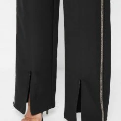 Woman Trousers Embellished Trousers - Black
