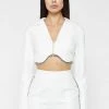 Woman Jackets Embellished Cropped Blazer - White CO-ORDS