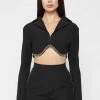 Woman Jackets CO-ORDS Embellished Cropped Blazer - Black