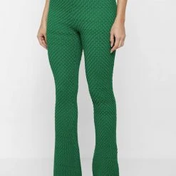 Woman Trousers Bubble Knit Trousers - Green