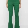 Woman Trousers Bubble Knit Trousers - Green