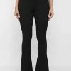 Woman Trousers Bubble Knit Trousers - Black