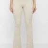 Woman Trousers Bubble Knit Trousers - Beige