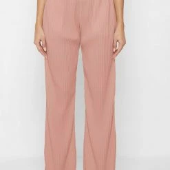 Woman Trousers Pleated Wide Leg Trousers - Pink