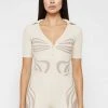 Woman Tops BODYSUITS Limited Edition Ribbed Polo Bodysuit - Beige