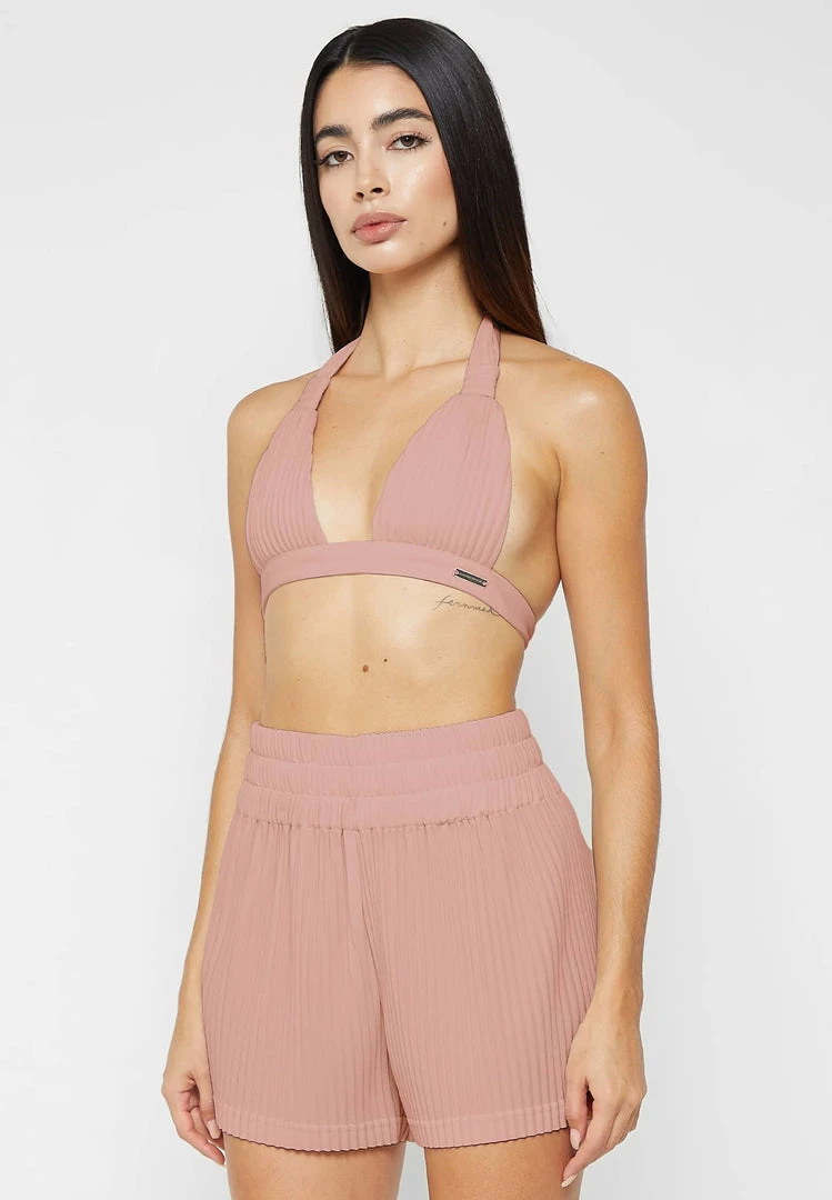 Woman Swim Pleated Bikini Top - Pink