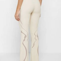 Woman Leggings Limited Edition Ribbed Fit & Flare Leggings - Beige