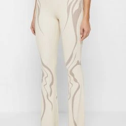 Woman Leggings Limited Edition Ribbed Fit & Flare Leggings - Beige