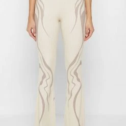 Woman Leggings Limited Edition Ribbed Fit & Flare Leggings - Beige