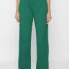 Woman Trousers Pleated Wide Leg Trousers - Green