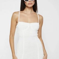 Woman Dresses Knitted Mini Dress - Off White