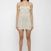 Woman Dresses Knitted Mini Dress - Beige