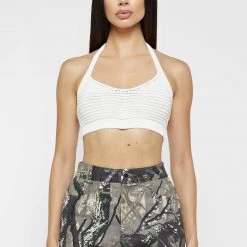 Woman Tops TOPS & T SHIRTS Knitted Bralette Top - Off White