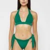 Woman Swim Pleated Bikini Top - Green SWIMWEAR