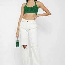 Woman Tops TOPS & T SHIRTS Knitted Bralette Top - Green
