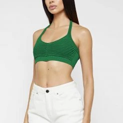 Woman Tops TOPS & T SHIRTS Knitted Bralette Top - Green