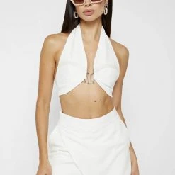 Woman Skirts CO-ORDS Fold Over Skort - Off White