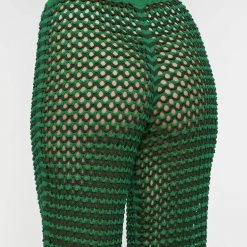 Woman Trousers Crochet Trousers - Green