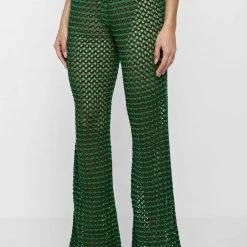 Woman Trousers Crochet Trousers - Green