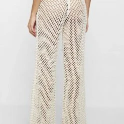 Woman Trousers Crochet Trousers - Beige/Off White