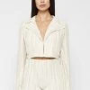 Woman Shirts Pleated Satin Blazer Shirt - Off White